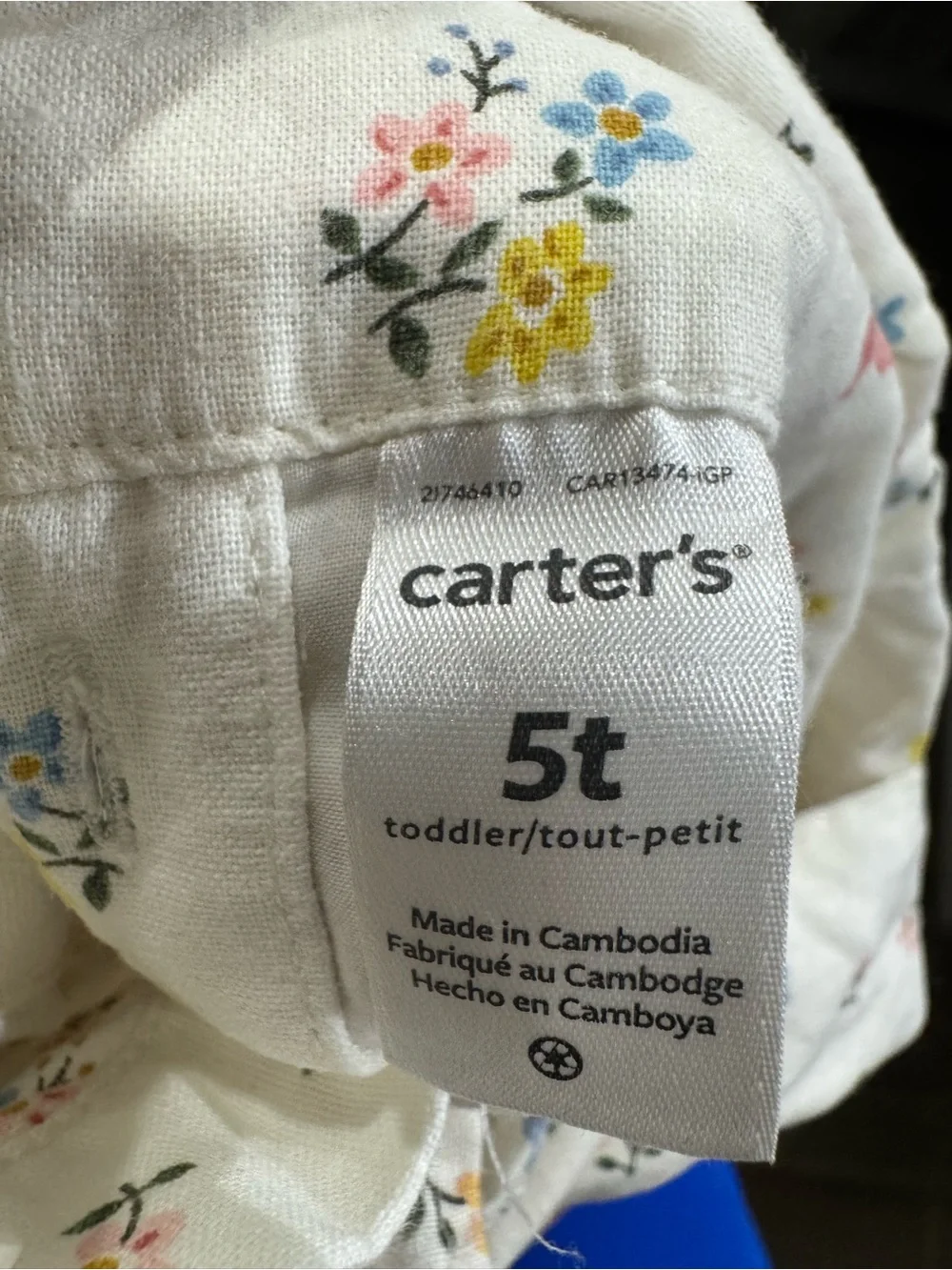 Carters Cream Floral Sundress for Kids - Sleeveless Strappy Dress